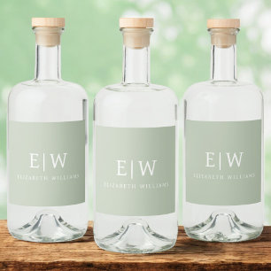 Elegant Professional Simple Monogram Minimalist Liquor Bottle Label