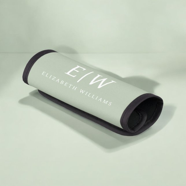 Elegant Professional Simple Monogram Minimalist Luggage Handle Wrap (Creator Uploaded)