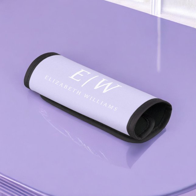 Elegant Professional Simple Monogram Minimalist Luggage Handle Wrap (Creator Uploaded)