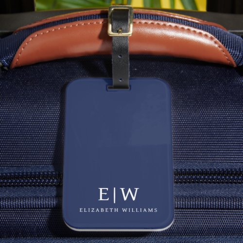 Elegant Professional Simple Monogram Minimalist Luggage Tag