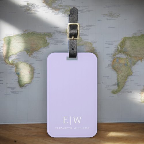 Elegant Professional Simple Monogram Minimalist Luggage Tag