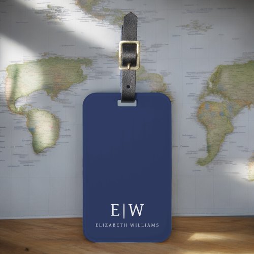 Elegant Professional Simple Monogram Minimalist Luggage Tag