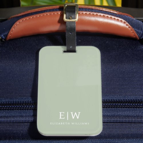 Elegant Professional Simple Monogram Minimalist Luggage Tag