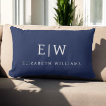 Elegant Professional Simple Monogram Minimalist Lumbar Pillow