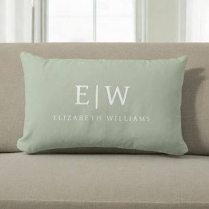Elegant Professional Simple Monogram Minimalist Lumbar Pillow
