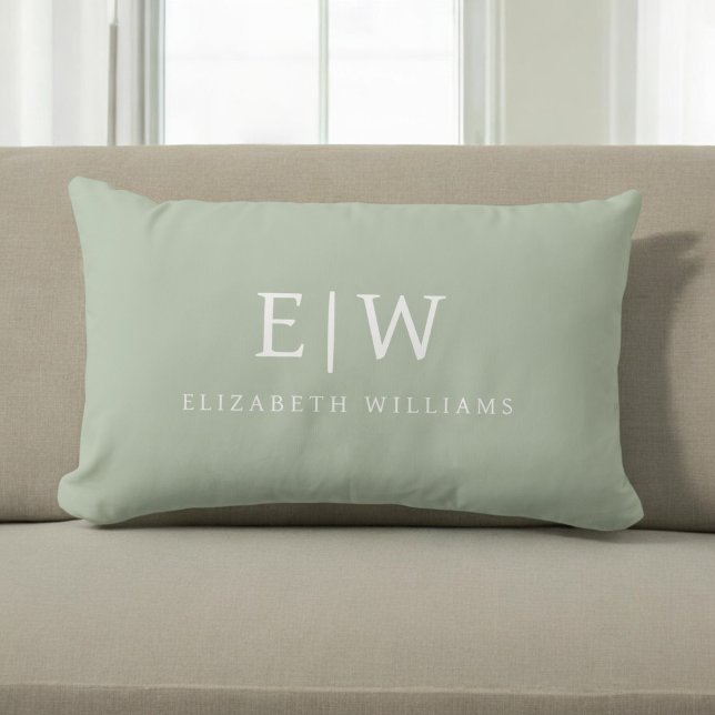 Elegant Professional Simple Monogram Minimalist Lumbar Pillow (Creator Uploaded)