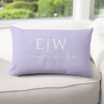 Elegant Professional Simple Monogram Minimalist Lumbar Pillow