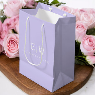 Elegant Professional Simple Monogram Minimalist Medium Gift Bag
