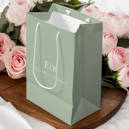 Elegant Professional Simple Monogram Minimalist Medium Gift Bag