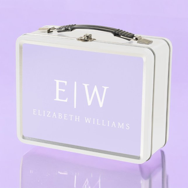 Elegant Professional Simple Monogram Minimalist Metal Lunch Box (Creator Uploaded)
