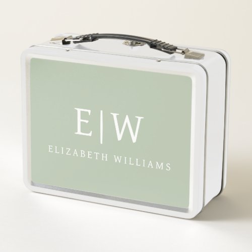 Elegant Professional Simple Monogram Minimalist Metal Lunch Box
