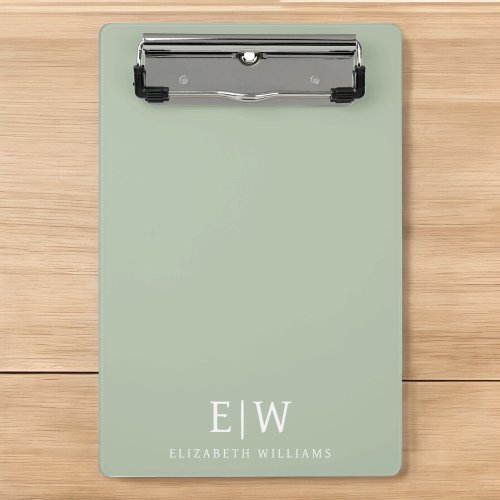 Elegant Professional Simple Monogram Minimalist Mini Clipboard