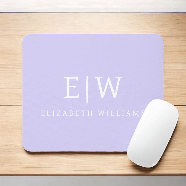 Elegant Professional Simple Monogram Minimalist Mouse Pad (Creator Uploaded)