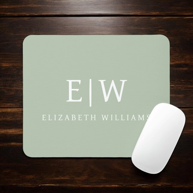 Elegant Professional Simple Monogram Minimalist Mouse Pad (Creator Uploaded)