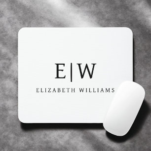 Elegant Professional Simple Monogram Minimalist Mouse Pad
