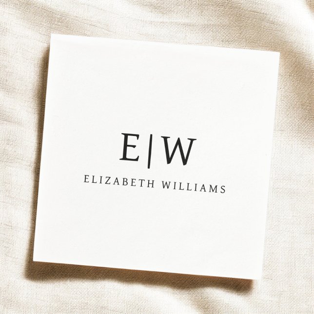Elegant Professional Simple Monogram Minimalist Napkins (Creator Uploaded)