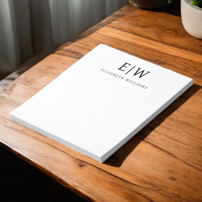 Elegant Professional Simple Monogram Minimalist Notepad (Creator Uploaded)