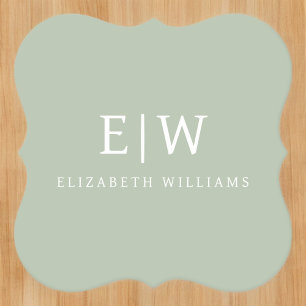 Elegant Professional Simple Monogram Minimalist Paper Coaster