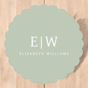 Elegant Professional Simple Monogram Minimalist Paper Coaster