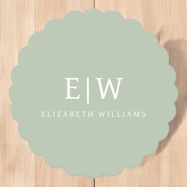 Elegant Professional Simple Monogram Minimalist Paper Coaster (Creator Uploaded)