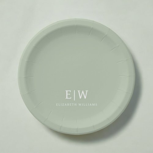 Elegant Professional Simple Monogram Minimalist Paper Plates