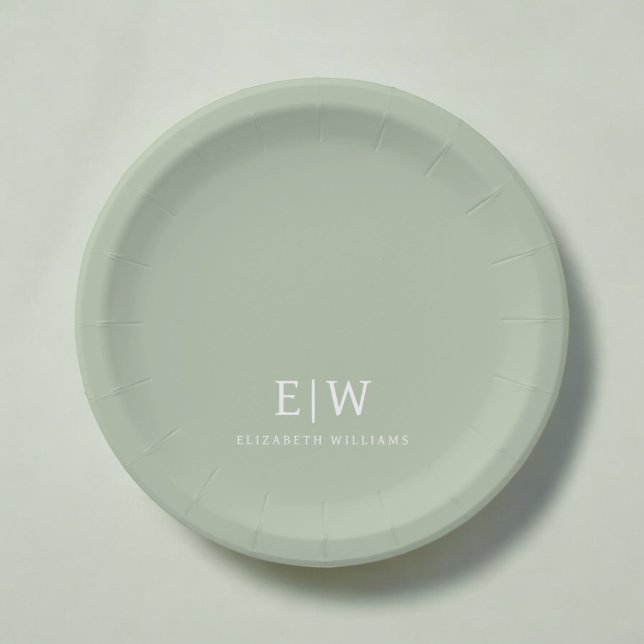 Elegant Professional Simple Monogram Minimalist Paper Plates (Creator Uploaded)