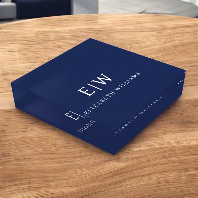 Elegant Professional Simple Monogram Minimalist Paperweight (Creator Uploaded)