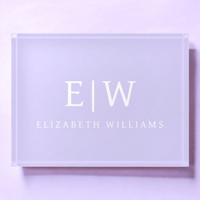 Elegant Professional Simple Monogram Minimalist Paperweight (Creator Uploaded)