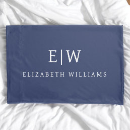 Elegant Professional Simple Monogram Minimalist Pillow Case