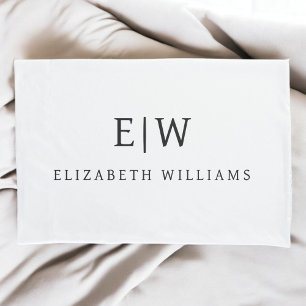 Elegant Professional Simple Monogram Minimalist Pillow Case