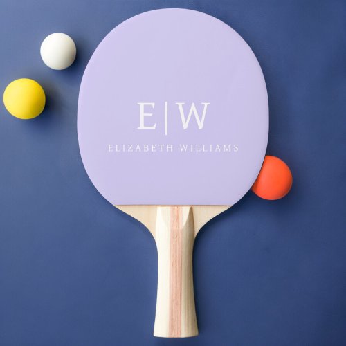Elegant Professional Simple Monogram Minimalist Ping Pong Paddle