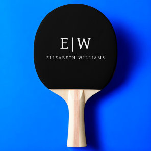 Elegant Professional Simple Monogram Minimalist Ping Pong Paddle