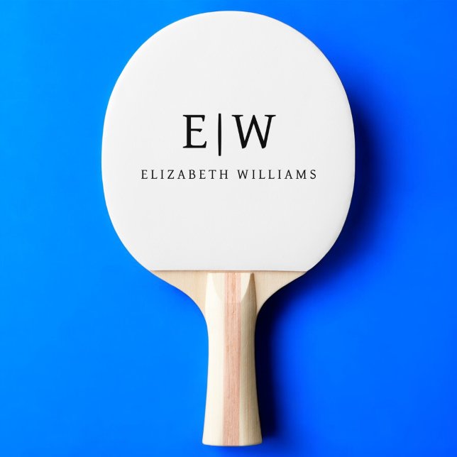Elegant Professional Simple Monogram Minimalist Ping Pong Paddle (Creator Uploaded)