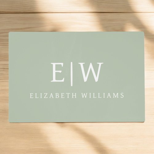 Elegant Professional Simple Monogram Minimalist Placemat