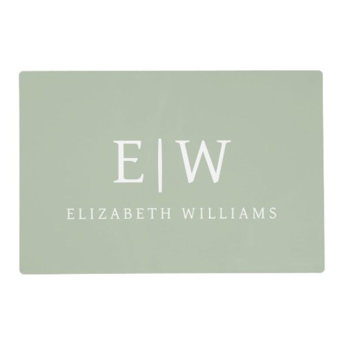 Elegant Professional Simple Monogram Minimalist Placemat