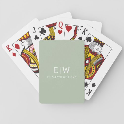 Elegant Professional Simple Monogram Minimalist Playing Cards