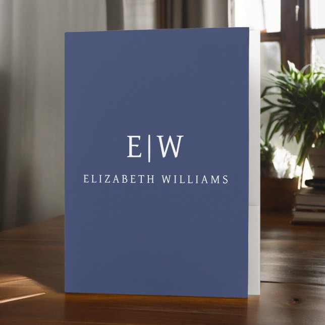 Elegant Professional Simple Monogram Minimalist Pocket Folder (Creator Uploaded)