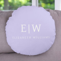 Elegant Professional Simple Monogram Minimalist Round Pillow