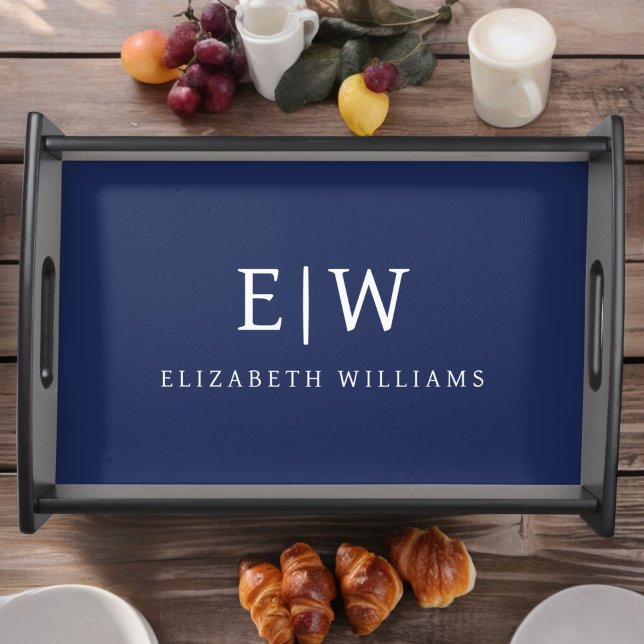 Elegant Professional Simple Monogram Minimalist Serving Tray (Creator Uploaded)