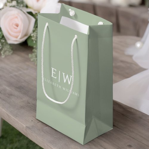 Elegant Professional Simple Monogram Minimalist Small Gift Bag