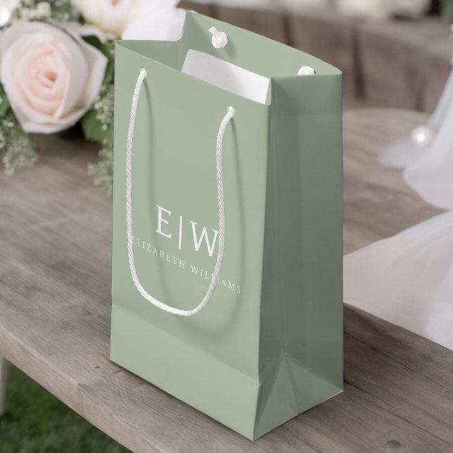 Elegant Professional Simple Monogram Minimalist Small Gift Bag (Creator Uploaded)