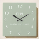 Elegant Professional Simple Monogram Minimalist Square Wall Clock<br><div class="desc">Introducing our Elegant Professional Simple Monogram Minimalist Collection: Elevate your style with timeless sophistication and understated elegance. Crafted with meticulous attention to detail, this collection features minimalist designs adorned with your personalized monogram. Each piece exudes professionalism and refinement, perfect for making a lasting impression in any setting. From sleek stationery...</div>