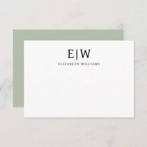 Elegant Professional Simple Monogram Minimalist Thank You Card