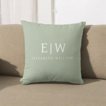 Elegant Professional Simple Monogram Minimalist Throw Pillow