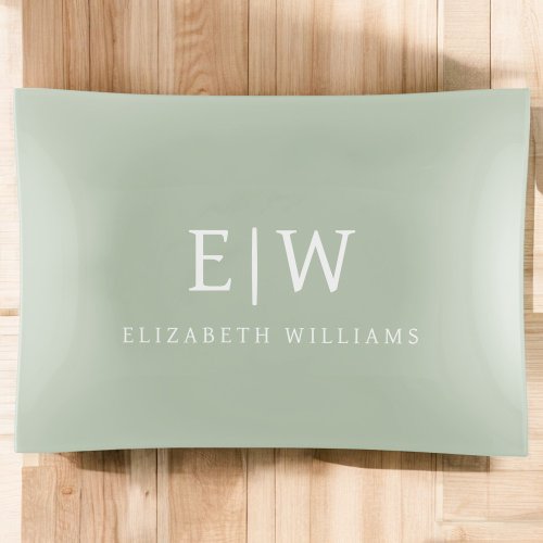 Elegant Professional Simple Monogram Minimalist Trinket Tray