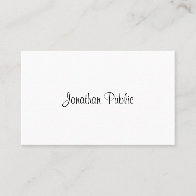 Elegant Professional Simple Template Calligraphy Business Card (Front)