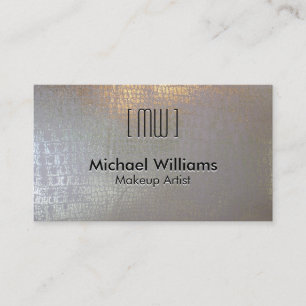 Elegant Professional Skin Crocodile Reptile Silver Business Card