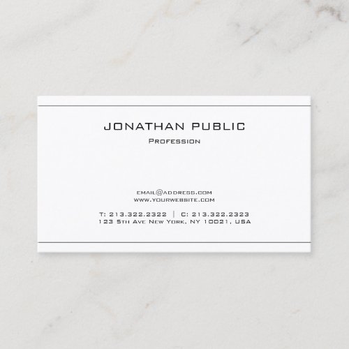 Elegant Professional Sleek Plain Modern Design Business Card