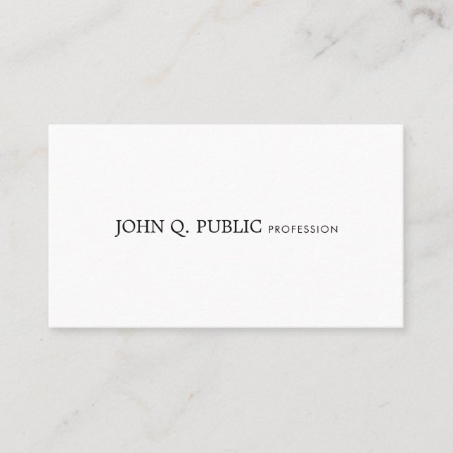 Elegant Professional Smooth Modern Design Plain Business Card (Front)