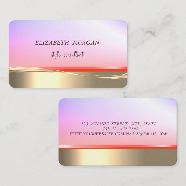 Elegant Professional Stylish Faux Gold Ombre Business Card (Front/Back)
